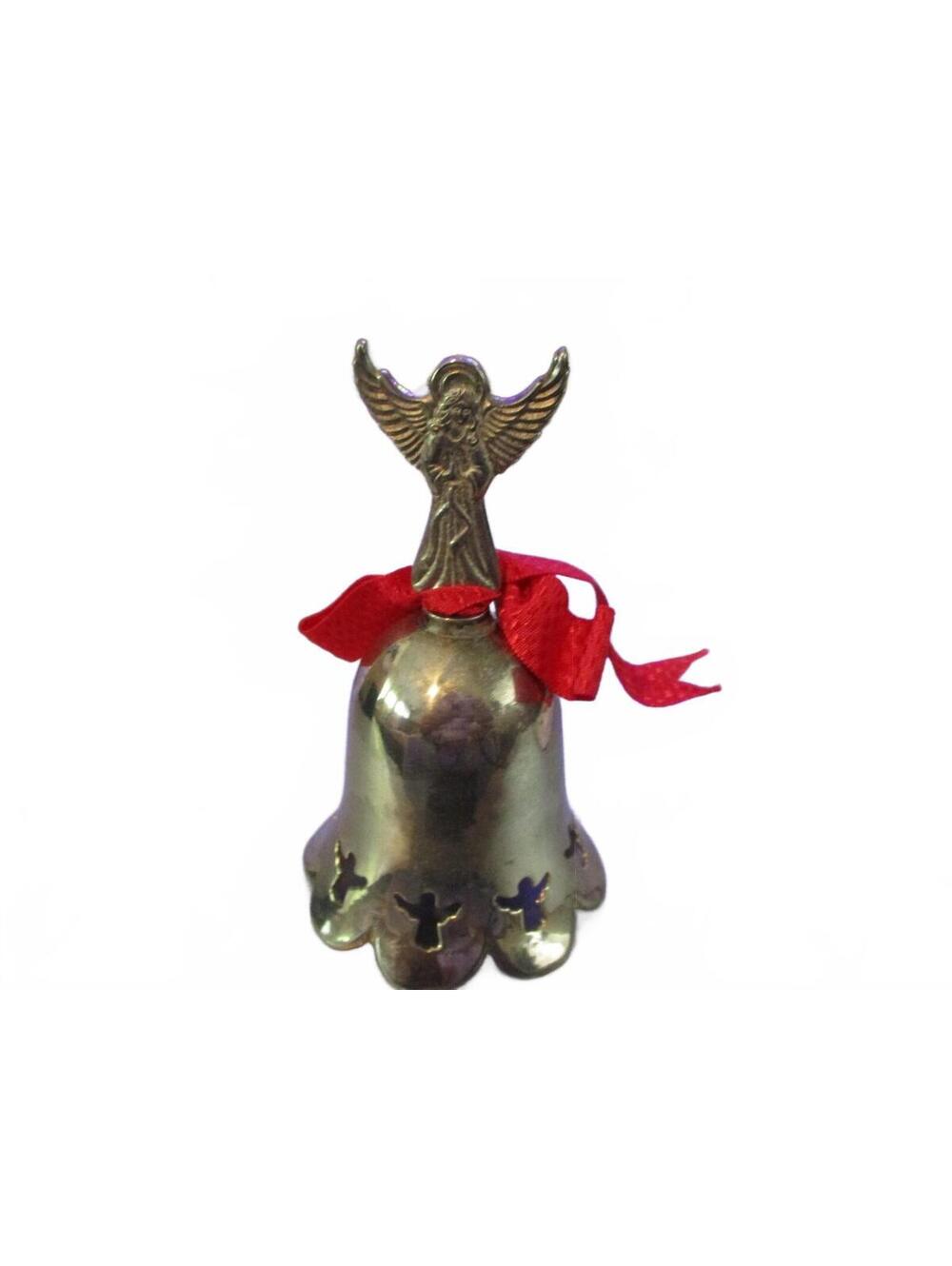 1996 Limited Edition Silverplate Christmas Angel Bell Red Ribbon Holiday Decor